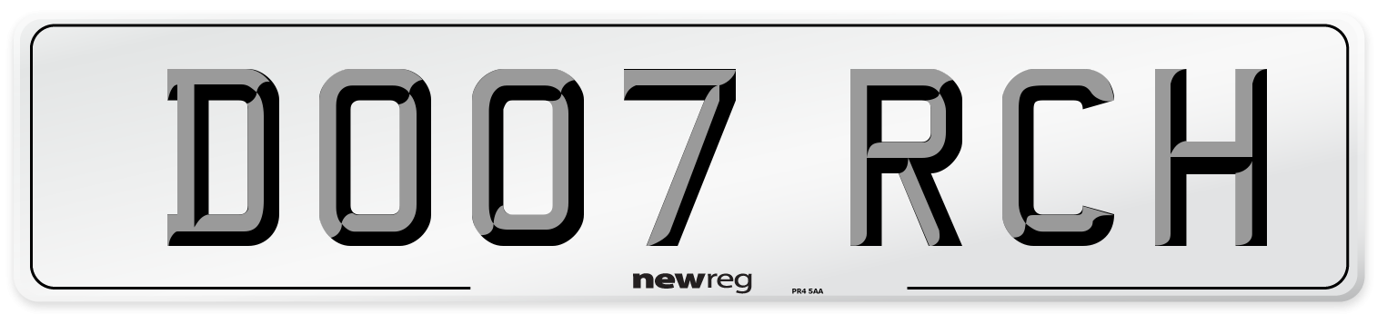 DO07 RCH Number Plate from New Reg